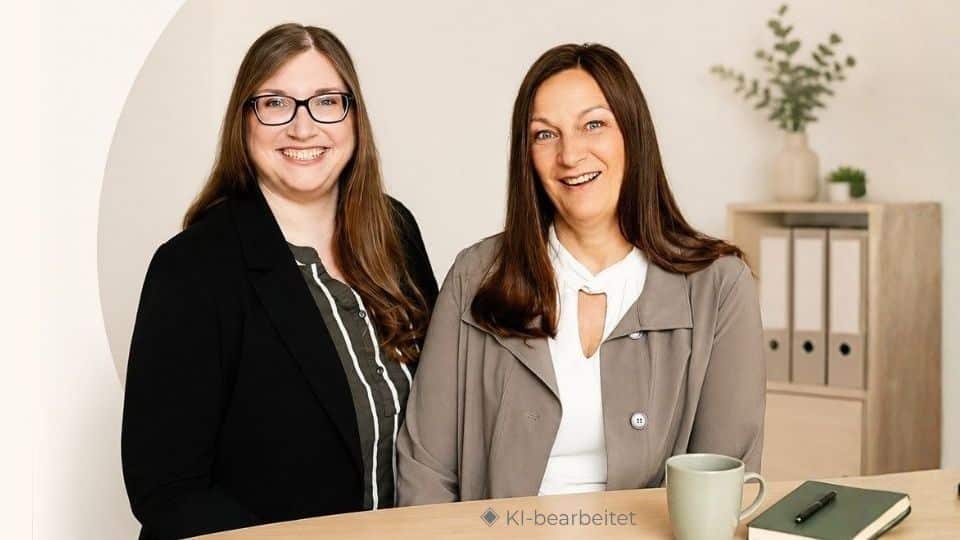 Nicole Fiedler und Kirsten Hopstock am Tisch stehend